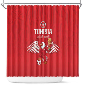 Tunisia Football Shower Curtain Eagles of Carthage Rise - African Pride
