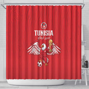 Tunisia Football Shower Curtain Eagles of Carthage Rise - African Pride