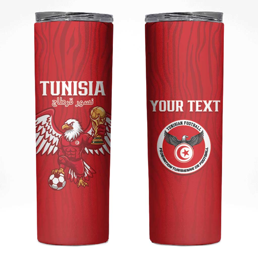 Custom Tunisia Football Skinny Tumbler Eagles of Carthage Rise - African Pride