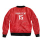 Custom Tunisia Football Sleeve Zip Bomber Jacket Eagles of Carthage Rise - African Pride