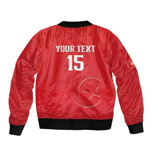 Custom Tunisia Football Sleeve Zip Bomber Jacket Eagles of Carthage Rise - African Pride