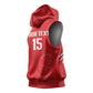 Custom Tunisia Football Sleeveless Hoodie Eagles of Carthage Rise - African Pride