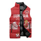 Custom Tunisia Football Sleeveless Puffer Jacket Eagles of Carthage Rise - African Pride