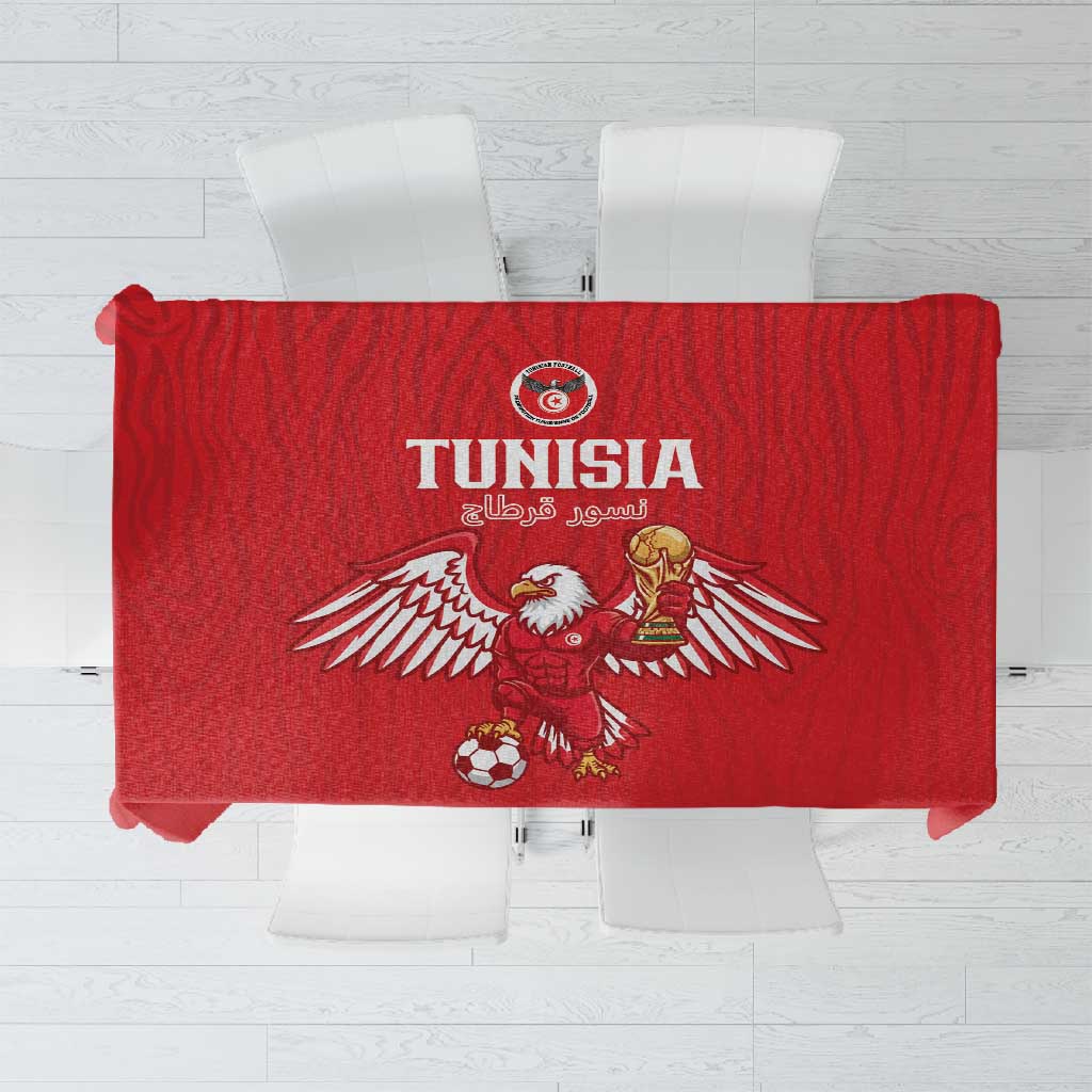 Tunisia Football Tablecloth Eagles of Carthage Rise - African Pride