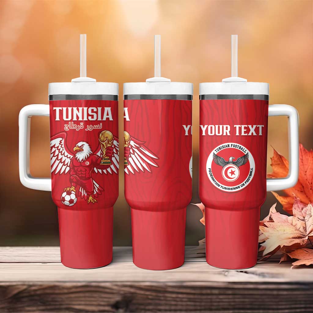 Custom Tunisia Football Tumbler With Handle Eagles of Carthage Rise - African Pride