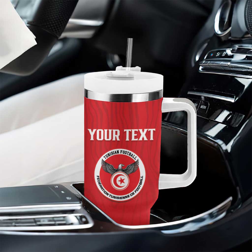 Custom Tunisia Football Tumbler With Handle Eagles of Carthage Rise - African Pride