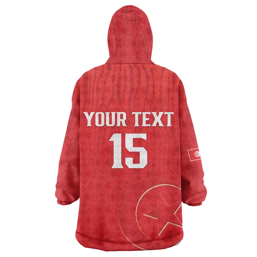 Custom Tunisia Football Wearable Blanket Hoodie Eagles of Carthage Rise - African Pride