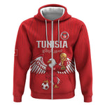 Custom Tunisia Football Zip Hoodie Eagles of Carthage Rise - African Pride