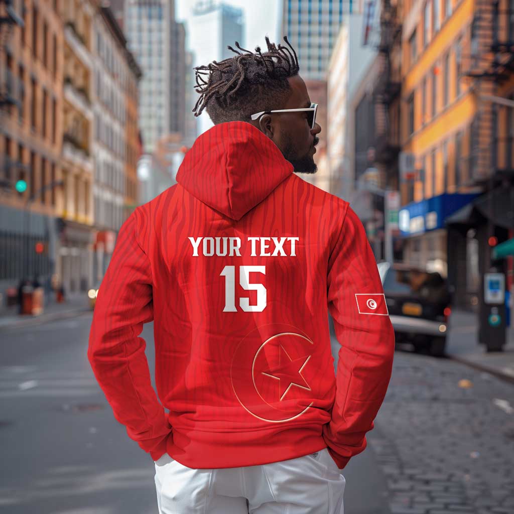 Custom Tunisia Football Zip Hoodie Eagles of Carthage Rise - African Pride