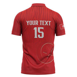 Custom Tunisia Football Zipper Polo Shirt Eagles of Carthage Rise - African Pride