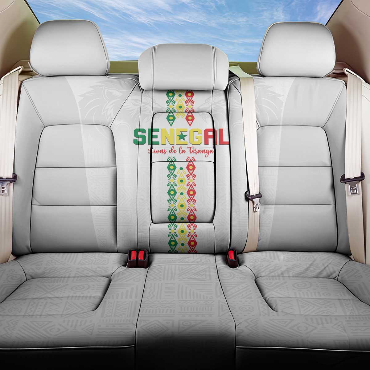 Senegal Football Back Car Seat Cover Go Champions Lions de la Teranga - African Pride