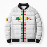 Custom Senegal Football Bomber Puffer Jacket Go Champions Lions de la Teranga - African Pride