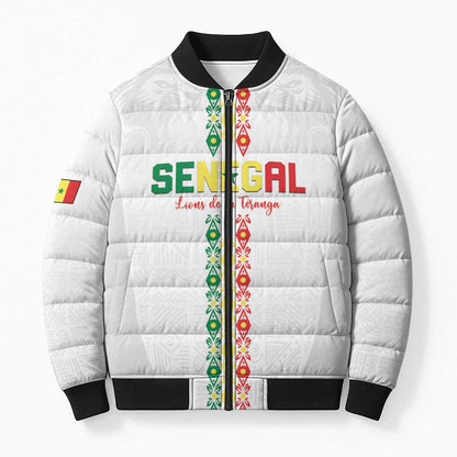 Custom Senegal Football Bomber Puffer Jacket Go Champions Lions de la Teranga - African Pride