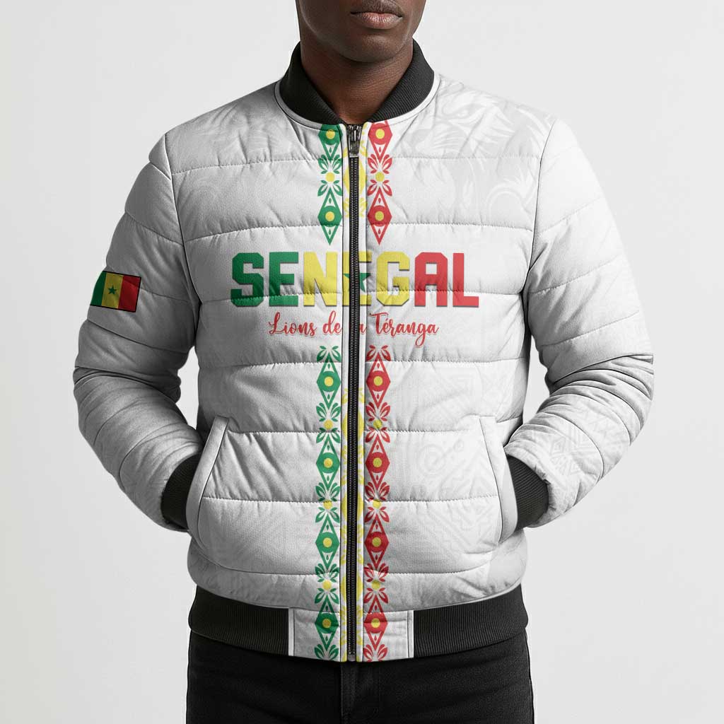 Custom Senegal Football Bomber Puffer Jacket Go Champions Lions de la Teranga - African Pride