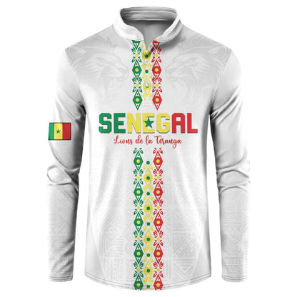 Custom Senegal Football Button Sweatshirt Go Champions Lions de la Teranga