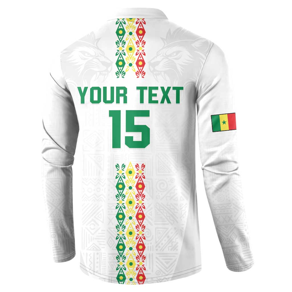 Custom Senegal Football Button Sweatshirt Go Champions Lions de la Teranga