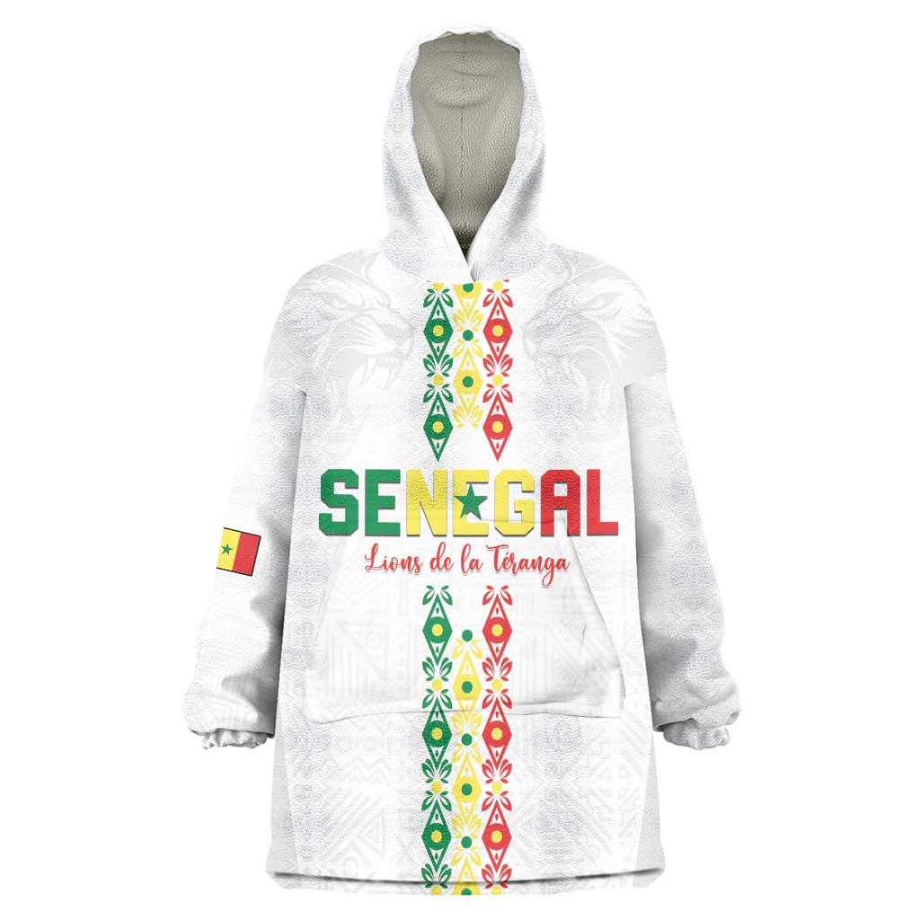 Custom Senegal Football Kid Wearable Blanket Hoodie Go Champions Lions de la Teranga - African Pride