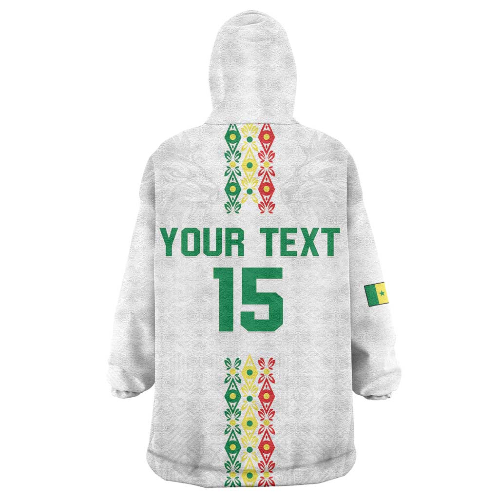 Custom Senegal Football Kid Wearable Blanket Hoodie Go Champions Lions de la Teranga - African Pride