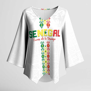Custom Senegal Football Kimono Sleeve Blouse Go Champions Lions de la Teranga - African Pride
