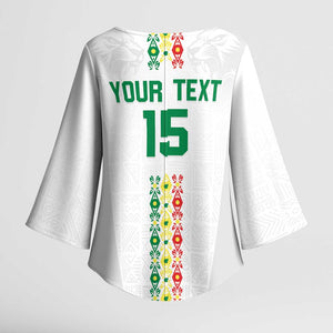 Custom Senegal Football Kimono Sleeve Blouse Go Champions Lions de la Teranga - African Pride