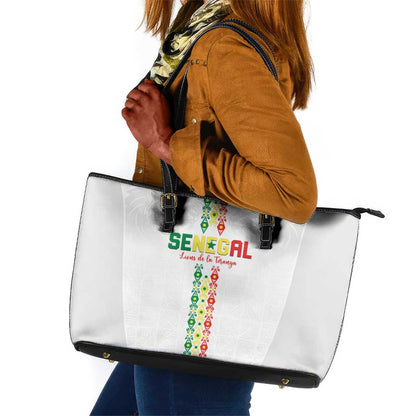 Senegal Football Leather Tote Bag Go Champions Lions de la Teranga - African Pride
