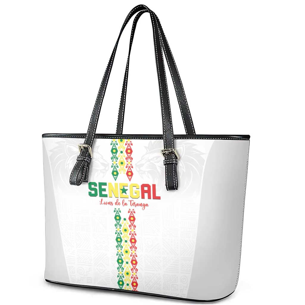 Senegal Football Leather Tote Bag Go Champions Lions de la Teranga - African Pride