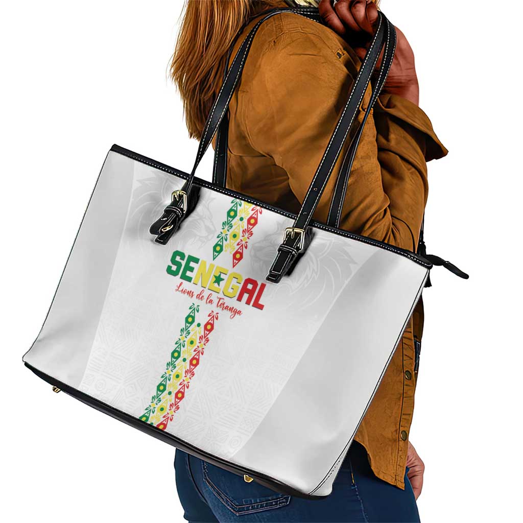 Senegal Football Leather Tote Bag Go Champions Lions de la Teranga - African Pride