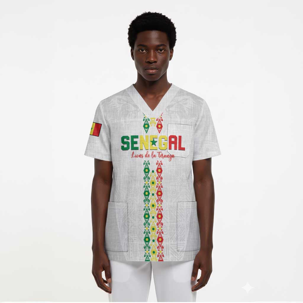 Custom Senegal Football Scrub Top Go Champions Lions de la Teranga - African Pride