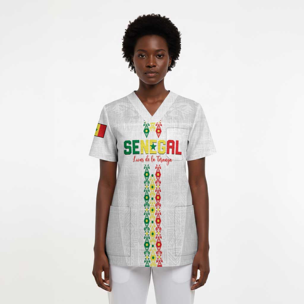 Custom Senegal Football Scrub Top Go Champions Lions de la Teranga - African Pride