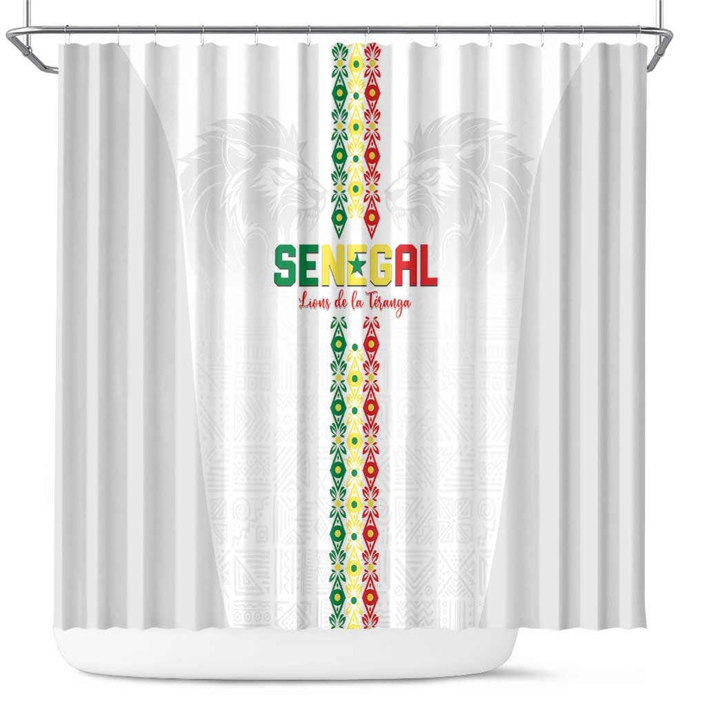Senegal Football Shower Curtain Go Champions Lions de la Teranga - African Pride