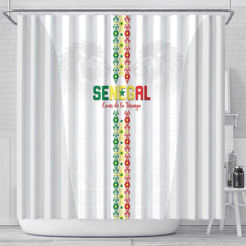 Senegal Football Shower Curtain Go Champions Lions de la Teranga - African Pride