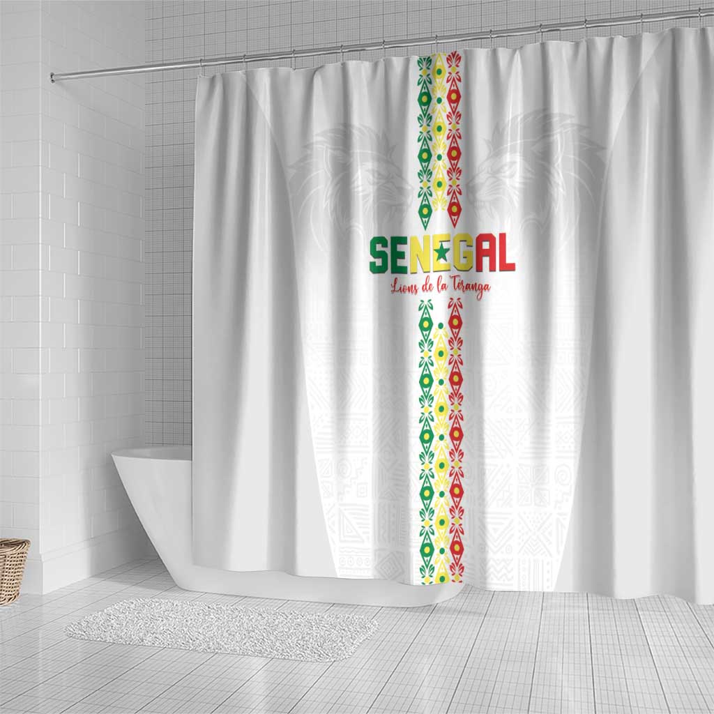 Senegal Football Shower Curtain Go Champions Lions de la Teranga - African Pride