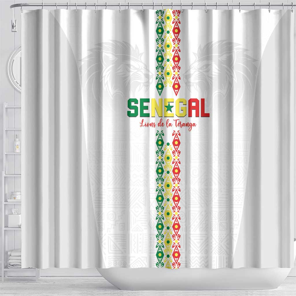Senegal Football Shower Curtain Go Champions Lions de la Teranga - African Pride