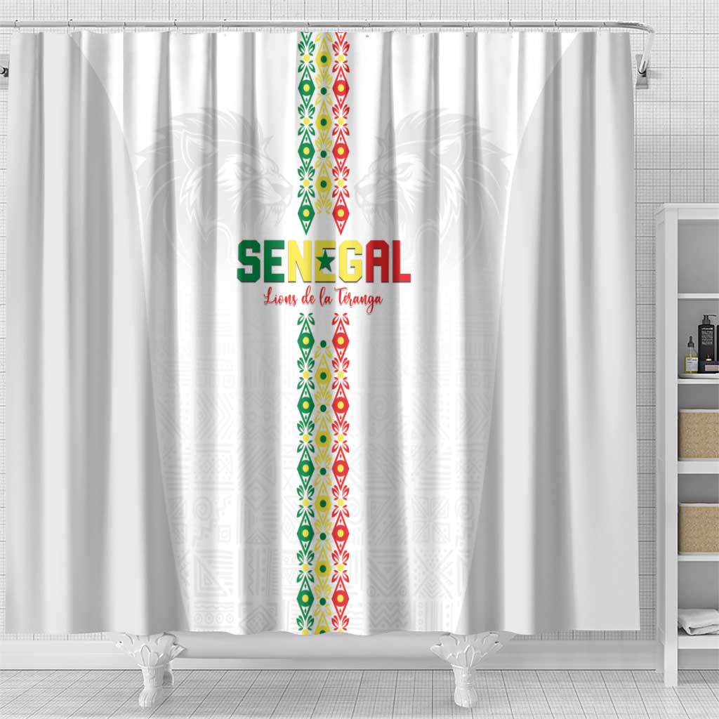 Senegal Football Shower Curtain Go Champions Lions de la Teranga - African Pride