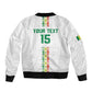 Custom Senegal Football Sleeve Zip Bomber Jacket Go Champions Lions de la Teranga - African Pride