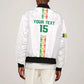 Custom Senegal Football Sleeve Zip Bomber Jacket Go Champions Lions de la Teranga - African Pride