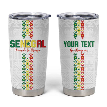 Custom Senegal Football Tumbler Cup Go Champions Lions de la Teranga - African Pride