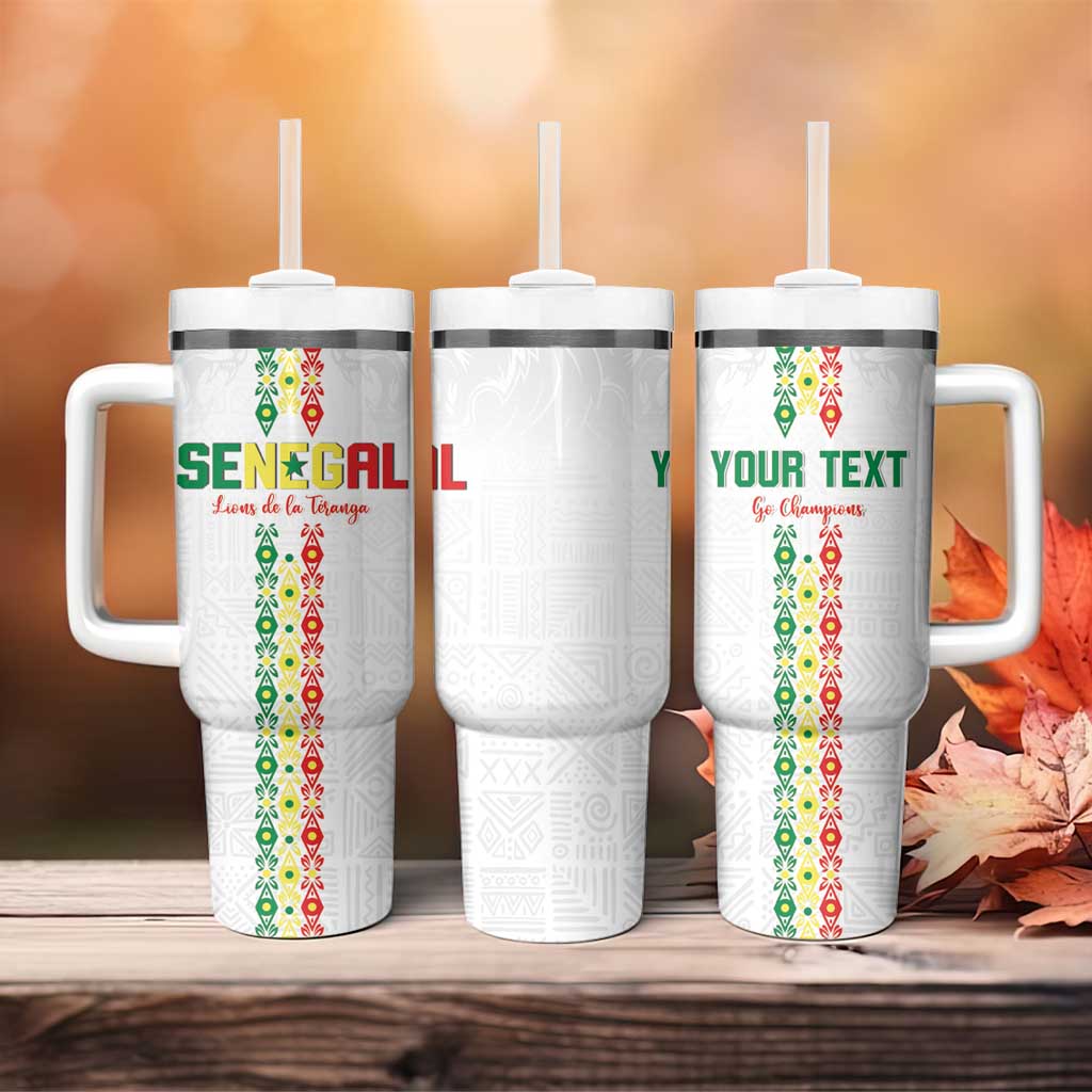 Custom Senegal Football Tumbler With Handle Go Champions Lions de la Teranga - African Pride