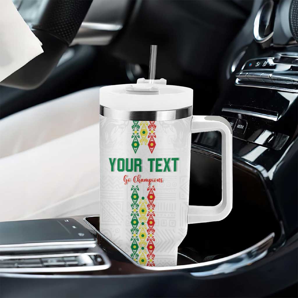 Custom Senegal Football Tumbler With Handle Go Champions Lions de la Teranga - African Pride