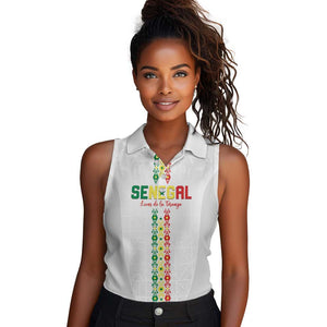 Custom Senegal Football Women Sleeveless Polo Shirt Go Champions Lions de la Teranga - African Pride