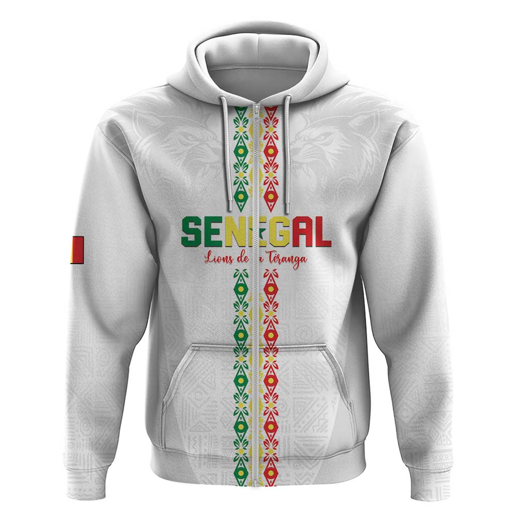 Custom Senegal Football Zip Hoodie Go Champions Lions de la Teranga - African Pride