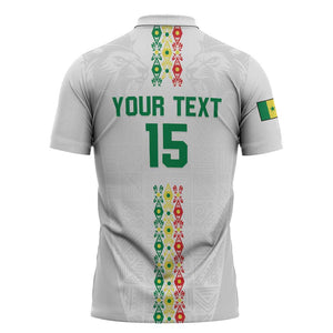 Custom Senegal Football Zipper Polo Shirt Go Champions Lions de la Teranga - African Pride