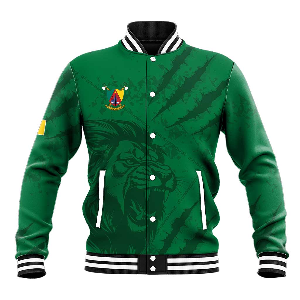 Custom Cameroon Football Baseball Jacket Go Les Lions Indomptables Go - African Pride