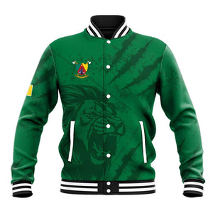 Custom Cameroon Football Baseball Jacket Go Les Lions Indomptables Go - African Pride