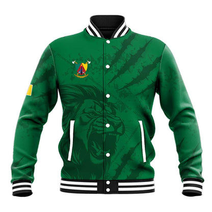 Custom Cameroon Football Baseball Jacket Go Les Lions Indomptables Go - African Pride