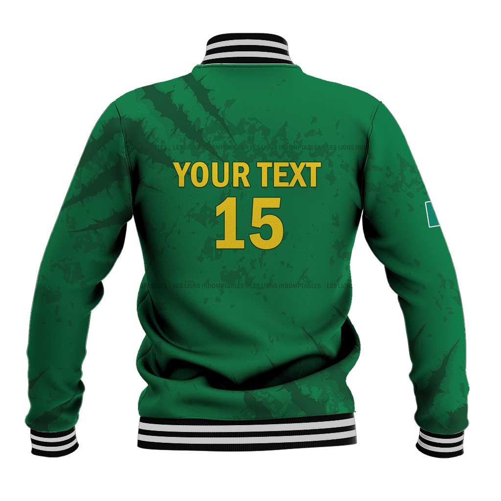Custom Cameroon Football Baseball Jacket Go Les Lions Indomptables Go - African Pride