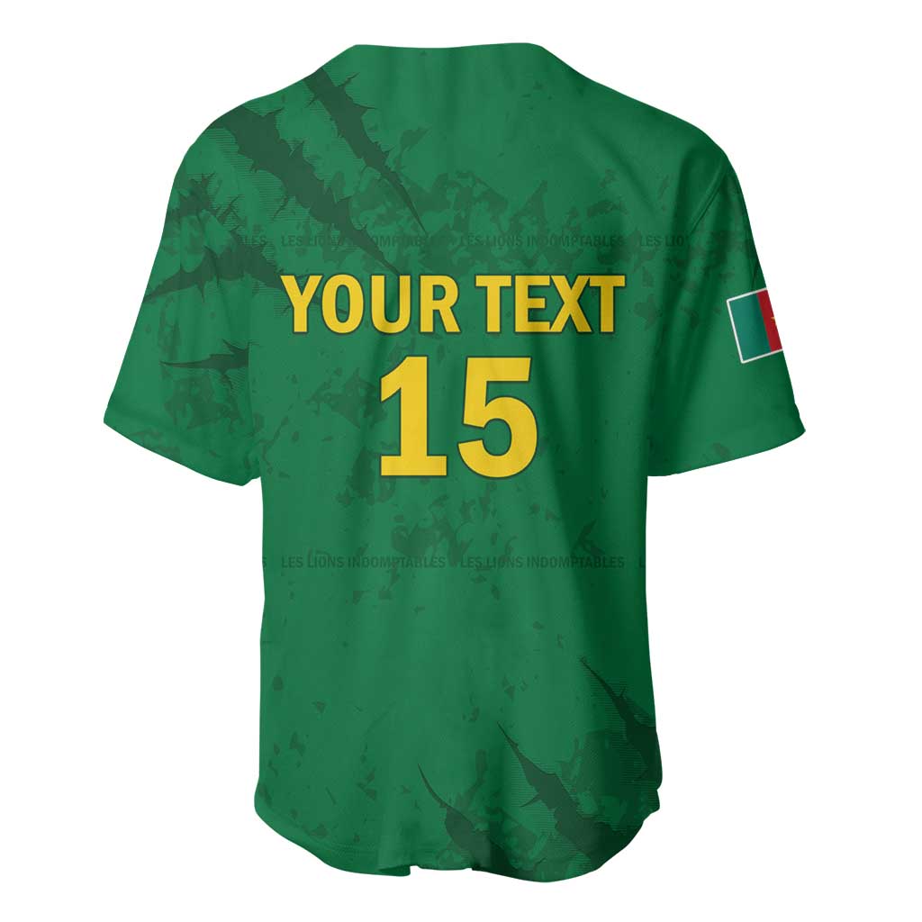 Custom Cameroon Football Baseball Jersey Go Les Lions Indomptables Go LT15