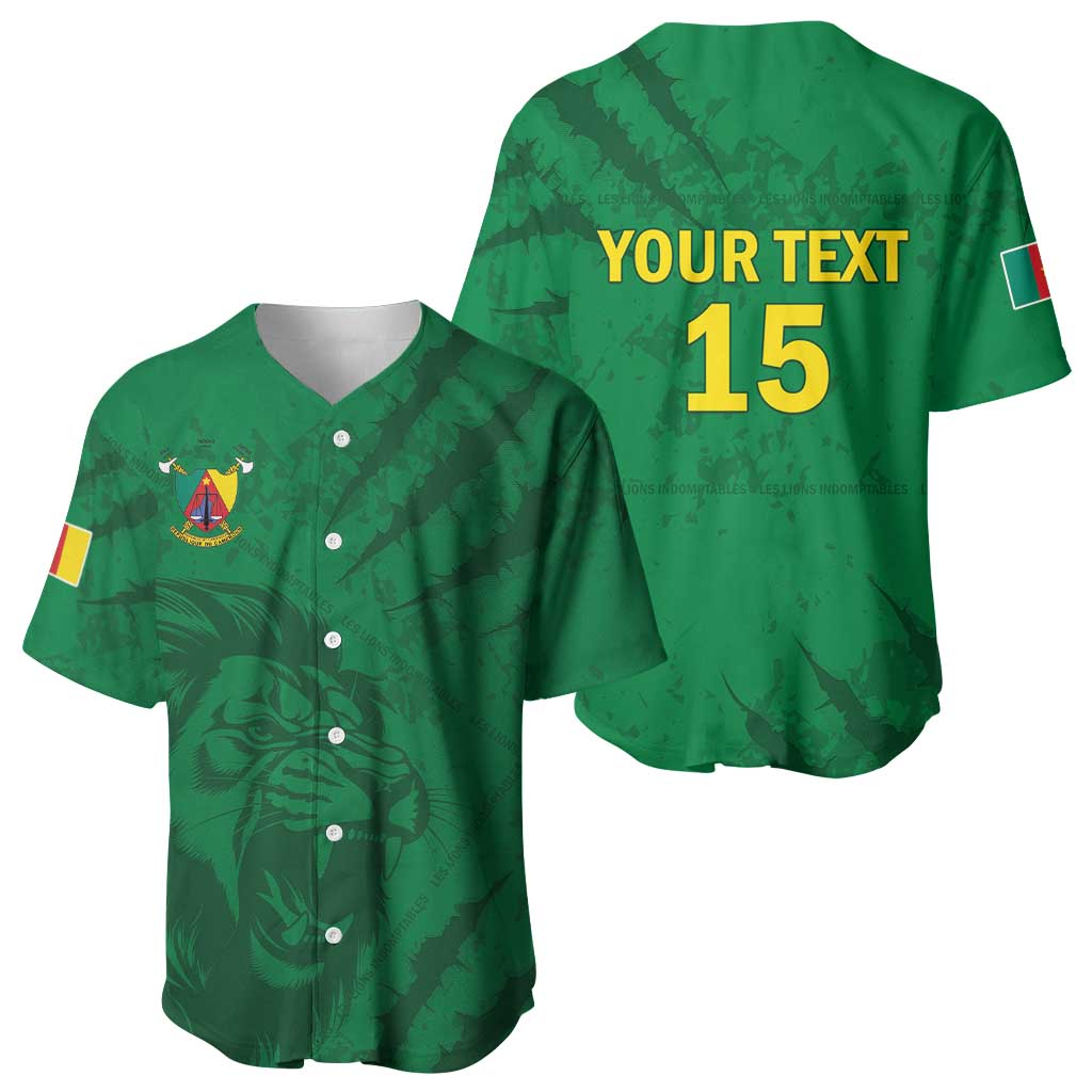 Custom Cameroon Football Baseball Jersey Go Les Lions Indomptables Go LT15