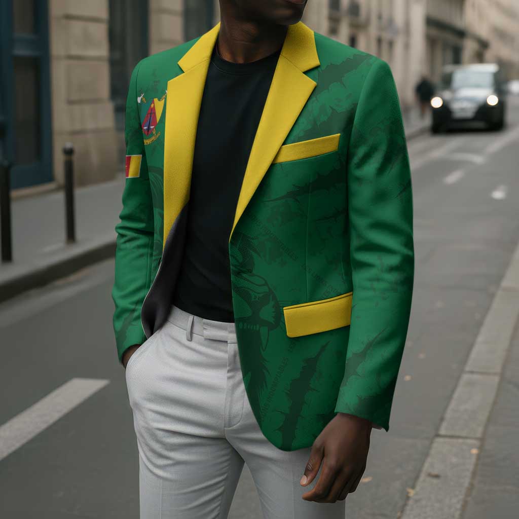 Custom Cameroon Football Blazer Go Les Lions Indomptables Go - African Pride