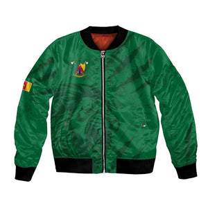 Custom Cameroon Football Bomber Jacket Go Les Lions Indomptables Go - African Pride